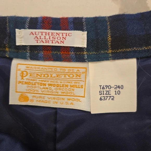 Vintage Pendleton Authentic Allison Tartan Plaid Midi Skirt Size 10 - Picture 4 of 7